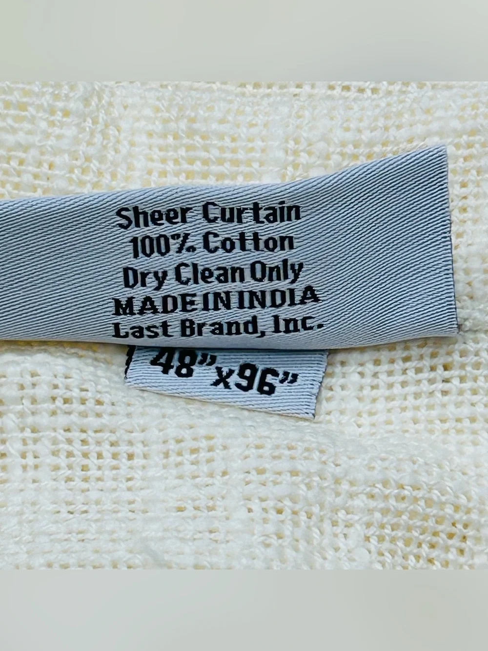 QUINCE Set Of 2 48x96 Cotton Sheer Curtains Ivory 0378